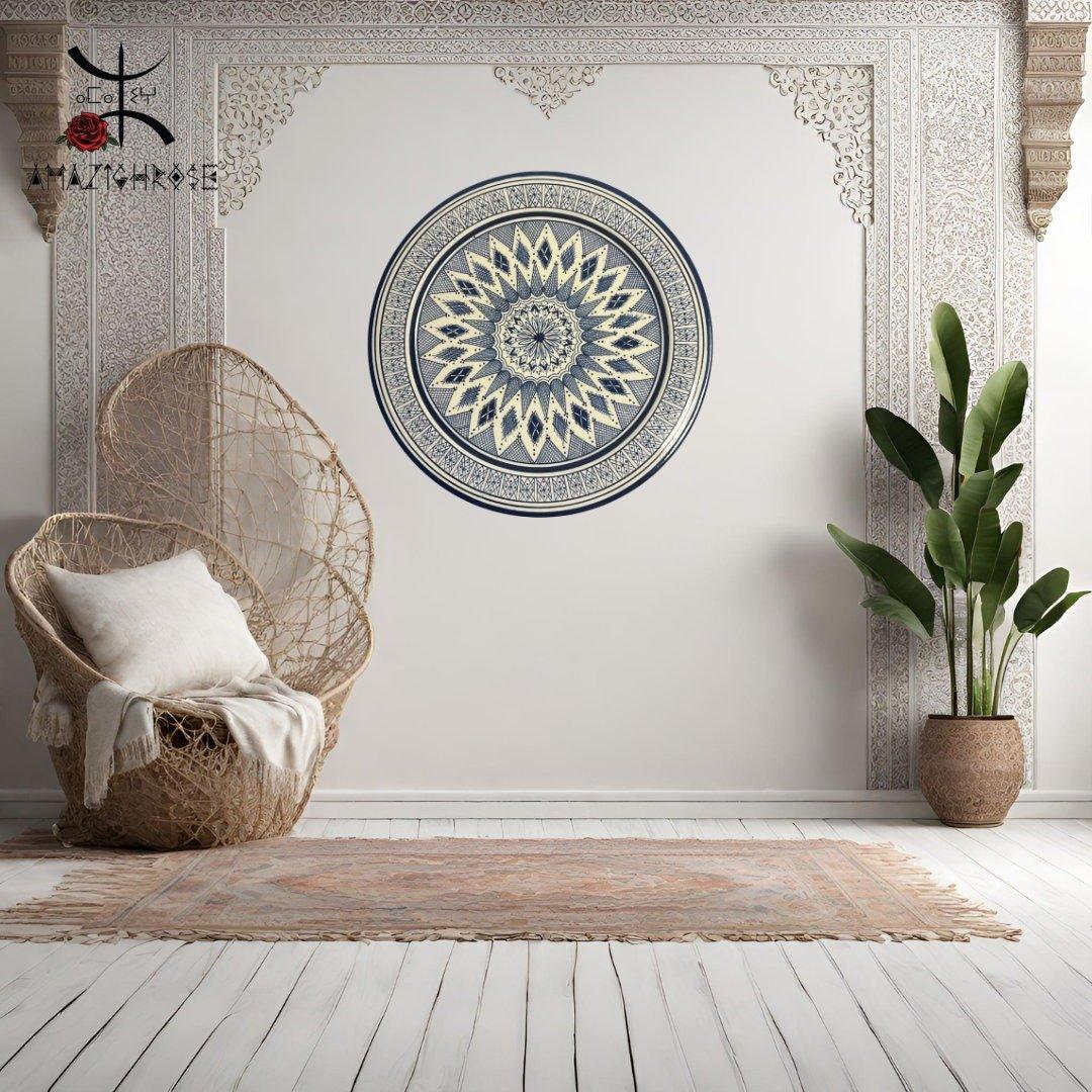 Ceramic Plate, Serving Plate, Wall Decor, Wall Hanging Plate 41cm *41cm*13cm, - Amazighrose