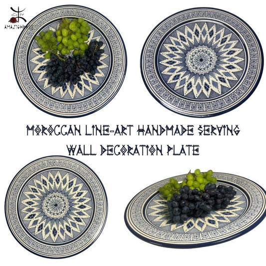 Ceramic Plate, Serving Plate, Wall Decor, Wall Hanging Plate 41cm *41cm*13cm, - Amazighrose