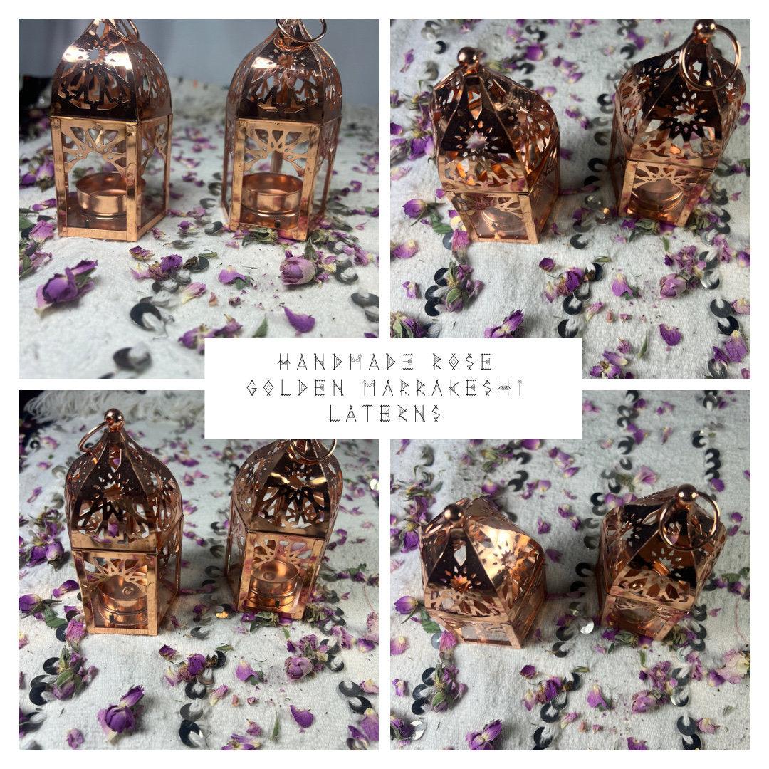 Handmade Marrakesh Lamps Gold Rose - Amazighrose