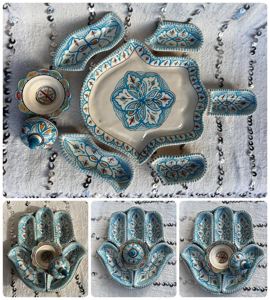 Amazighrose Khmissa Tapas-Set: Blue Henna-Style - Amazighrose
