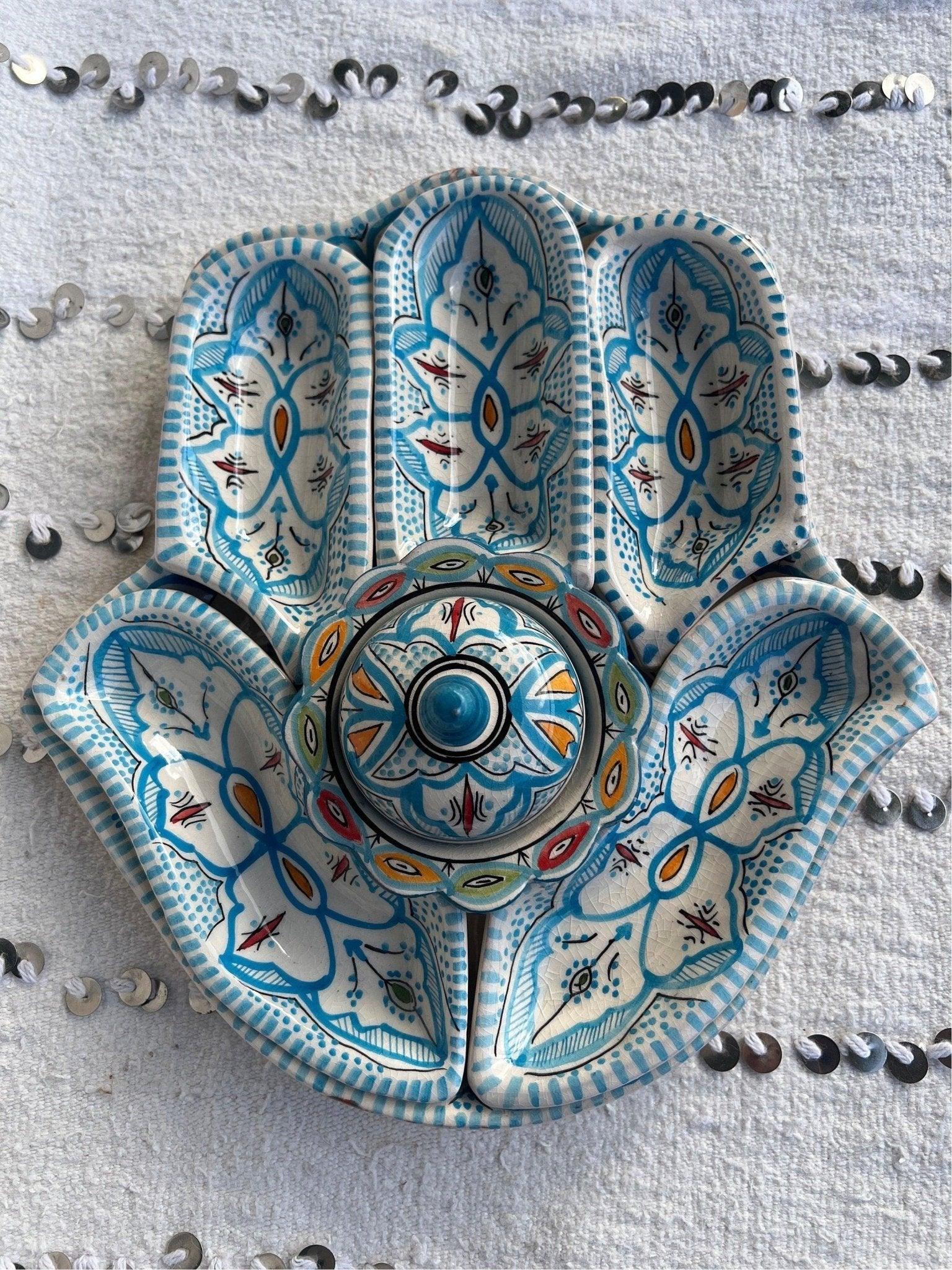 Amazighrose Khmissa Tapas-Set: Blue Henna-Style - Amazighrose