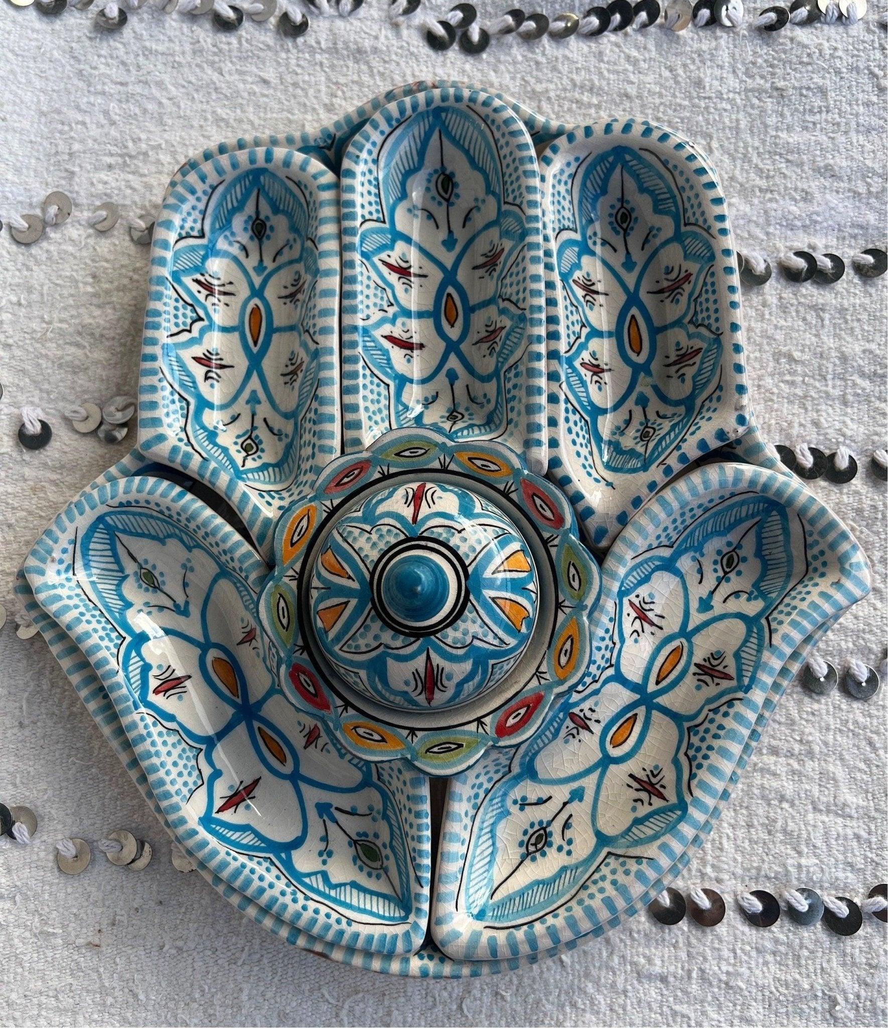 Amazighrose Khmissa Tapas-Set: Blue Henna-Style - Amazighrose