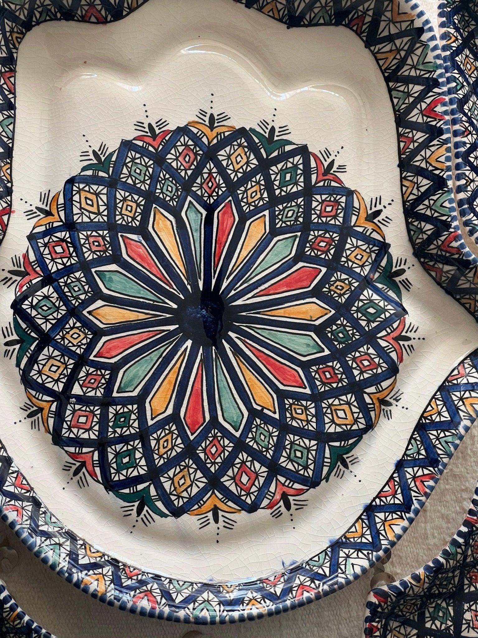 Moroccan Ceramic Khmissa Tapas Set: Darkblue Asfi-Style - Amazighrose