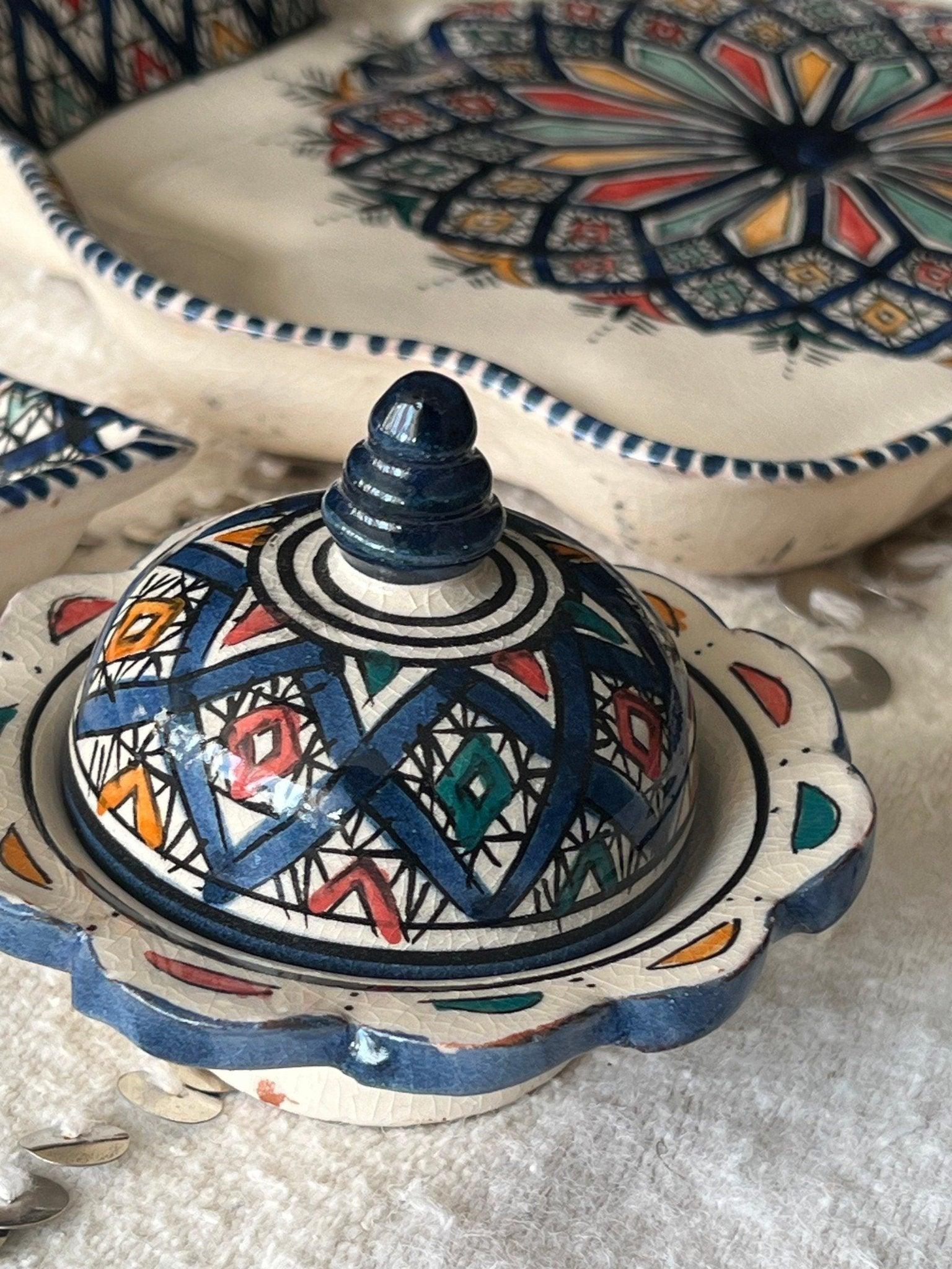 Amazighrose Khmissa Tapas-Set: Darkblue Asfi-Style - Amazighrose