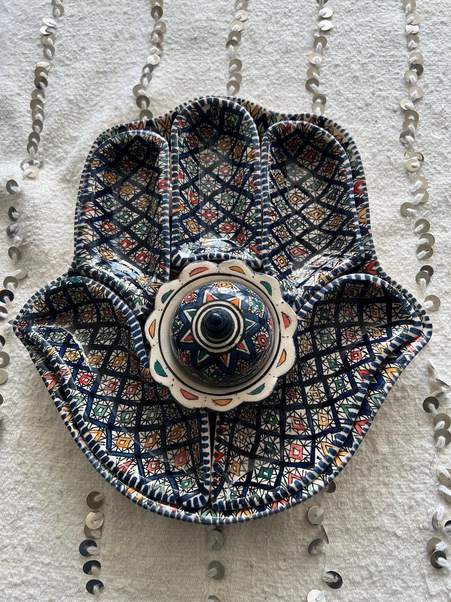 Amazighrose Khmissa Tapas-Set: Darkblue Asfi-Style - Amazighrose