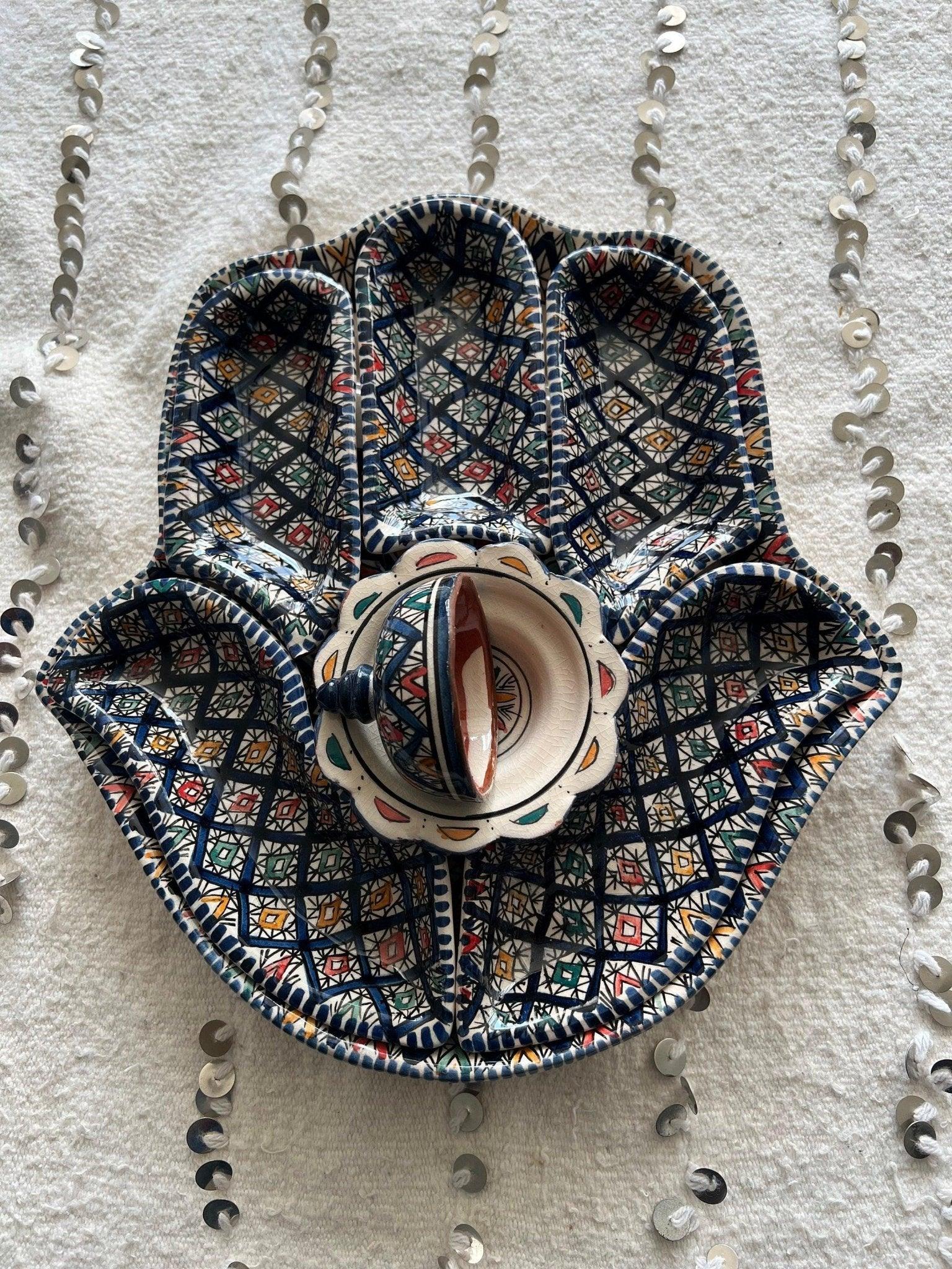 Amazighrose Khmissa Tapas-Set: Darkblue Asfi-Style - Amazighrose