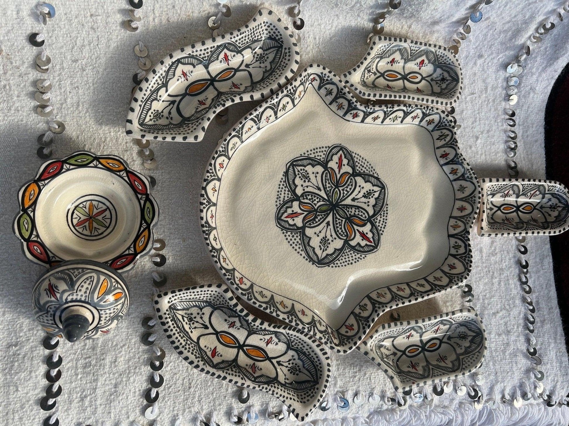 Amazighrose Khmissa Tapas-Set: Gray Henna-Style - Amazighrose