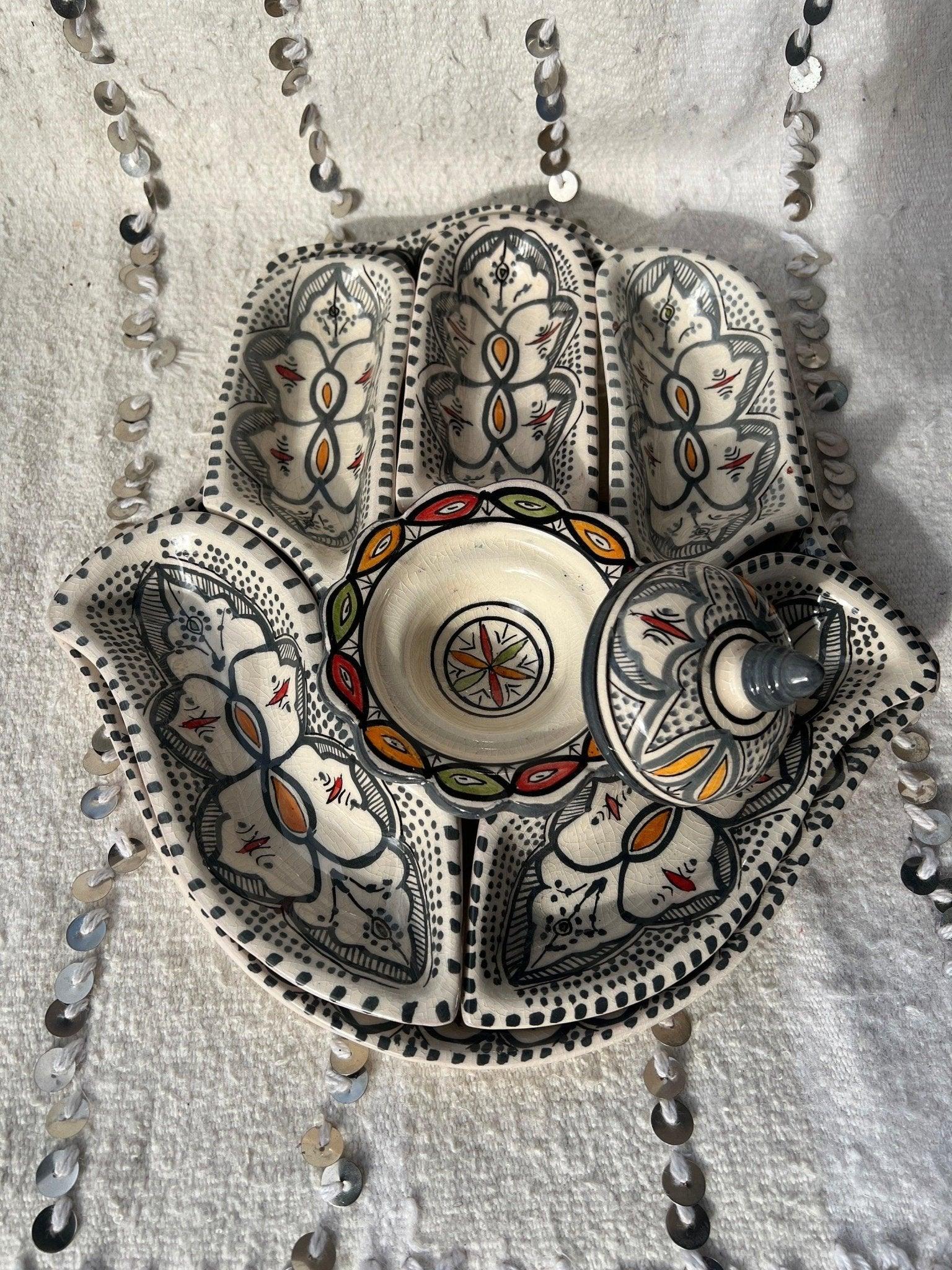 Amazighrose Khmissa Tapas-Set: Gray Henna-Style - Amazighrose