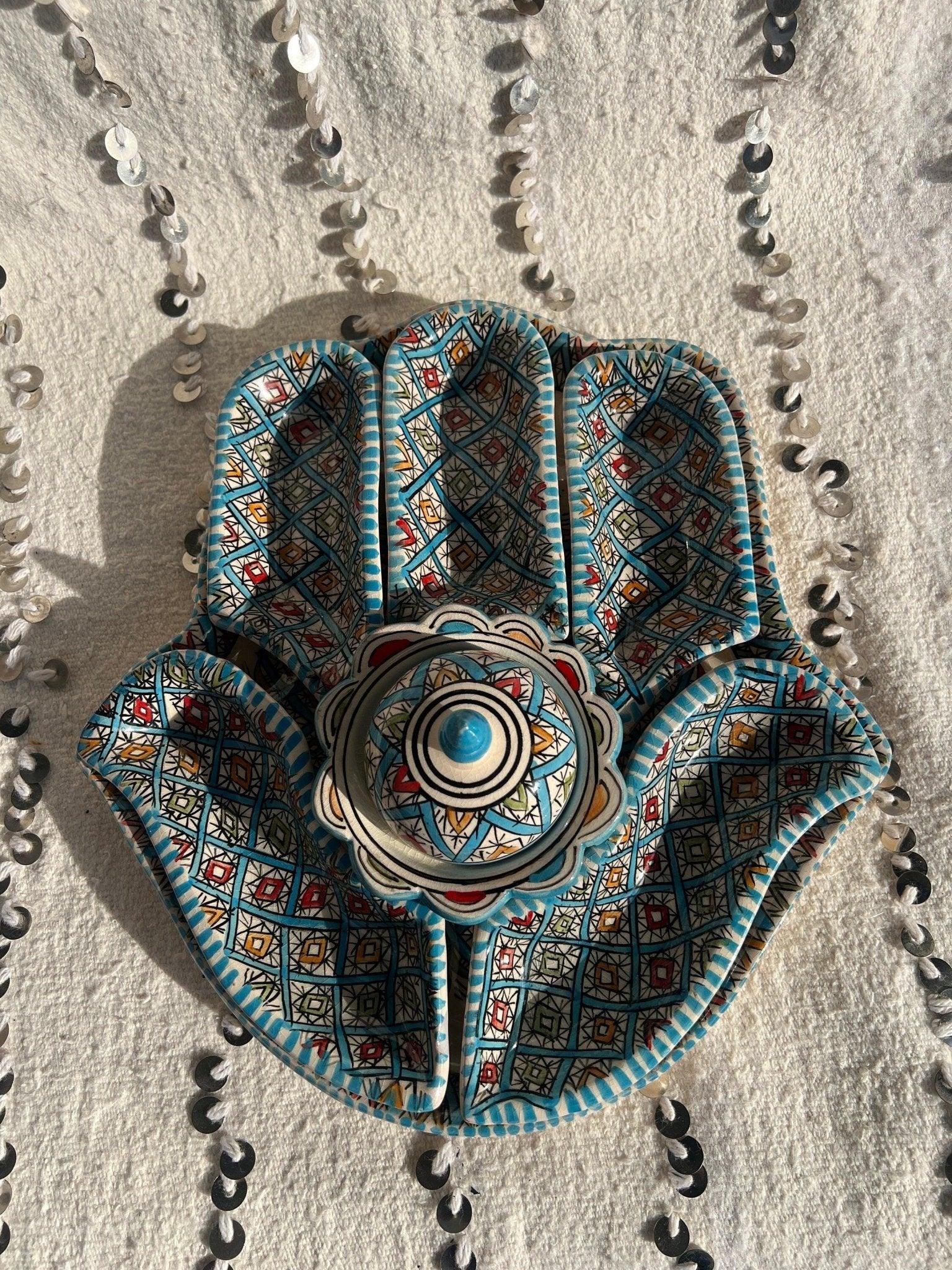Amazighrose Khmissa Tapas-Set: Light Blue Asfi-Style - Amazighrose