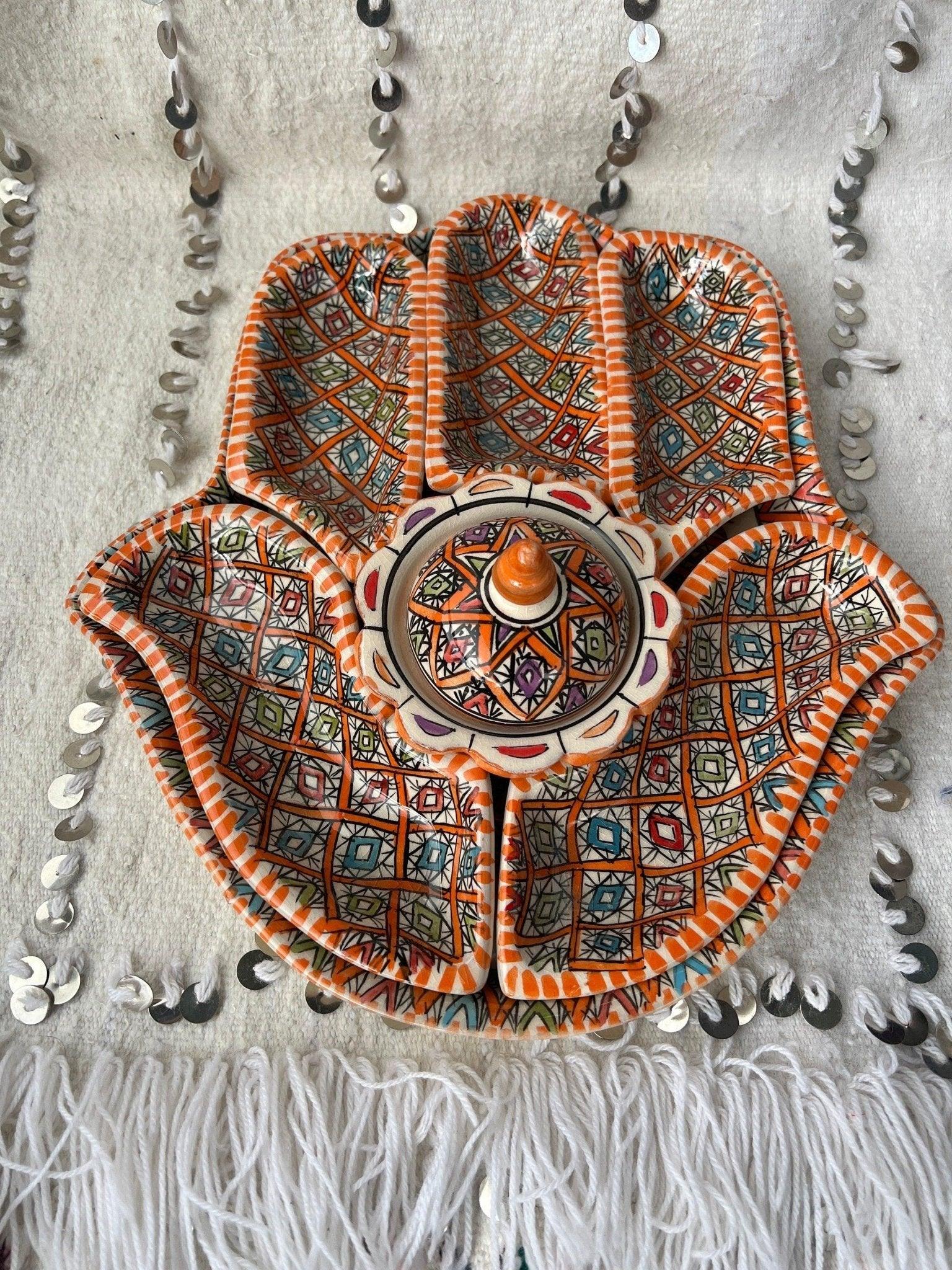 Amazighrose Khmissa Tapas-Set: Orange Asfi-Style - Amazighrose