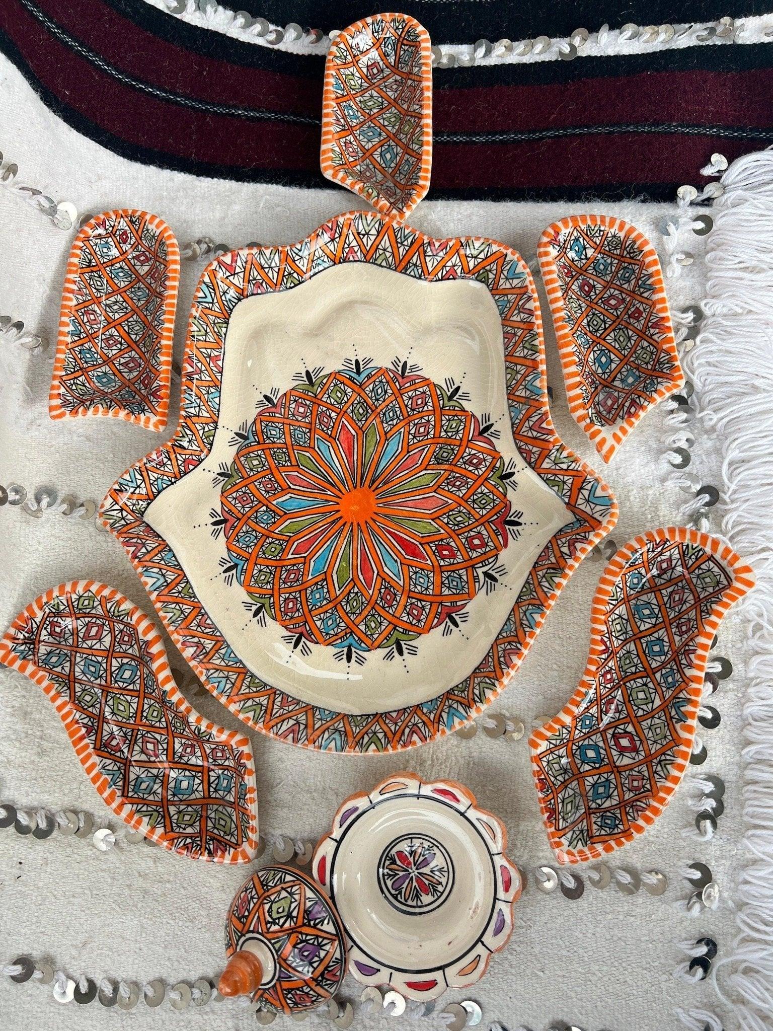 Amazighrose Khmissa Tapas-Set: Orange Asfi-Style - Amazighrose