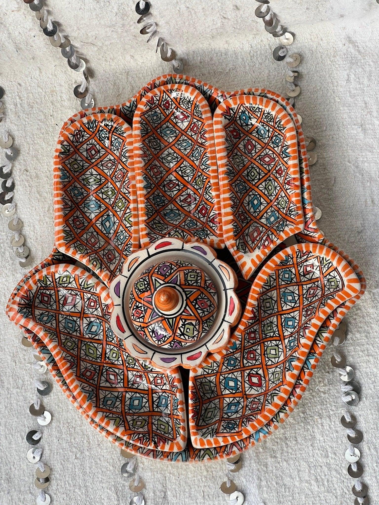 Amazighrose Khmissa Tapas-Set: Orange Asfi-Style - Amazighrose