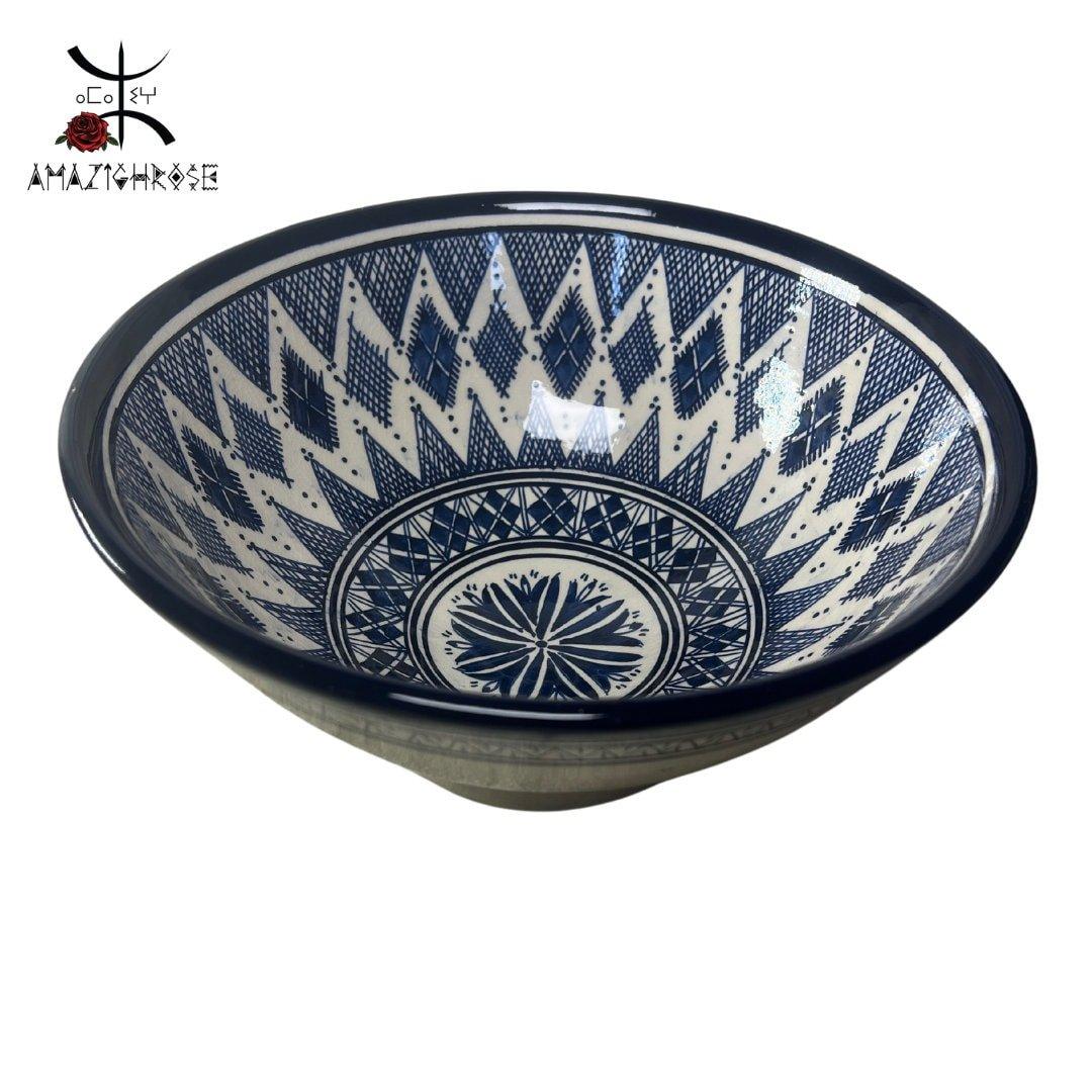 Moroccan Handmade Ceramic Plate 41cm *41cm*13cm with Bowl 25cm *25cm - Amazighrose