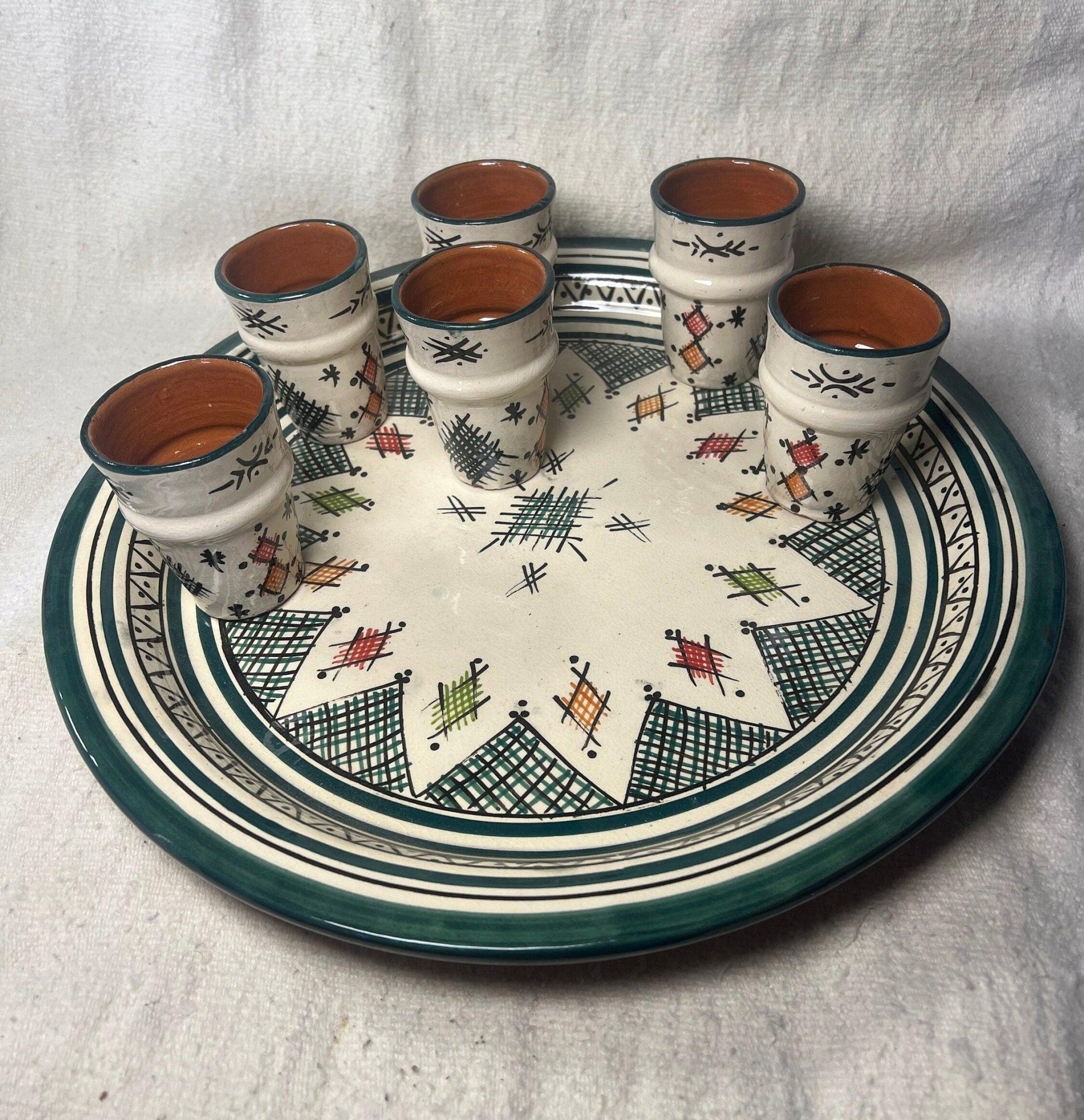 painted ceramic teapot set complete - Amazighrose