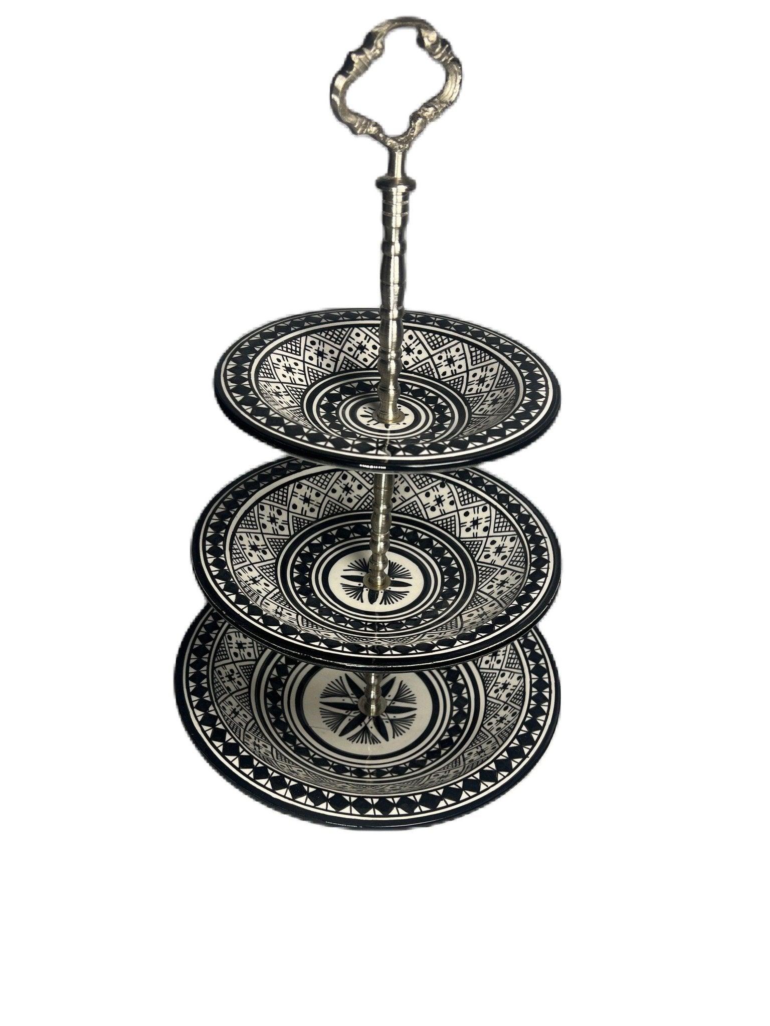 Moroccan Elegance 3-Tier Ceramic Set for High Tea - Amazighrose