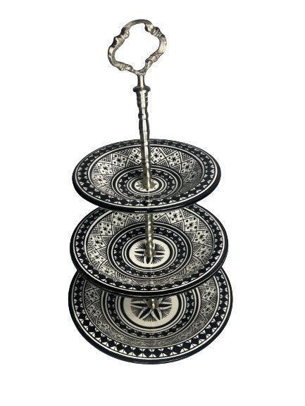 Moroccan Elegance 3-Tier Ceramic Set for High Tea - Amazighrose