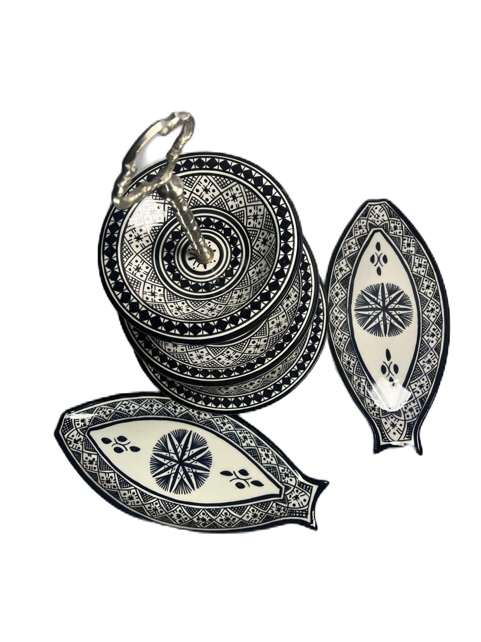 Moroccan Elegance 3-Tier Ceramic Set for High Tea - Amazighrose