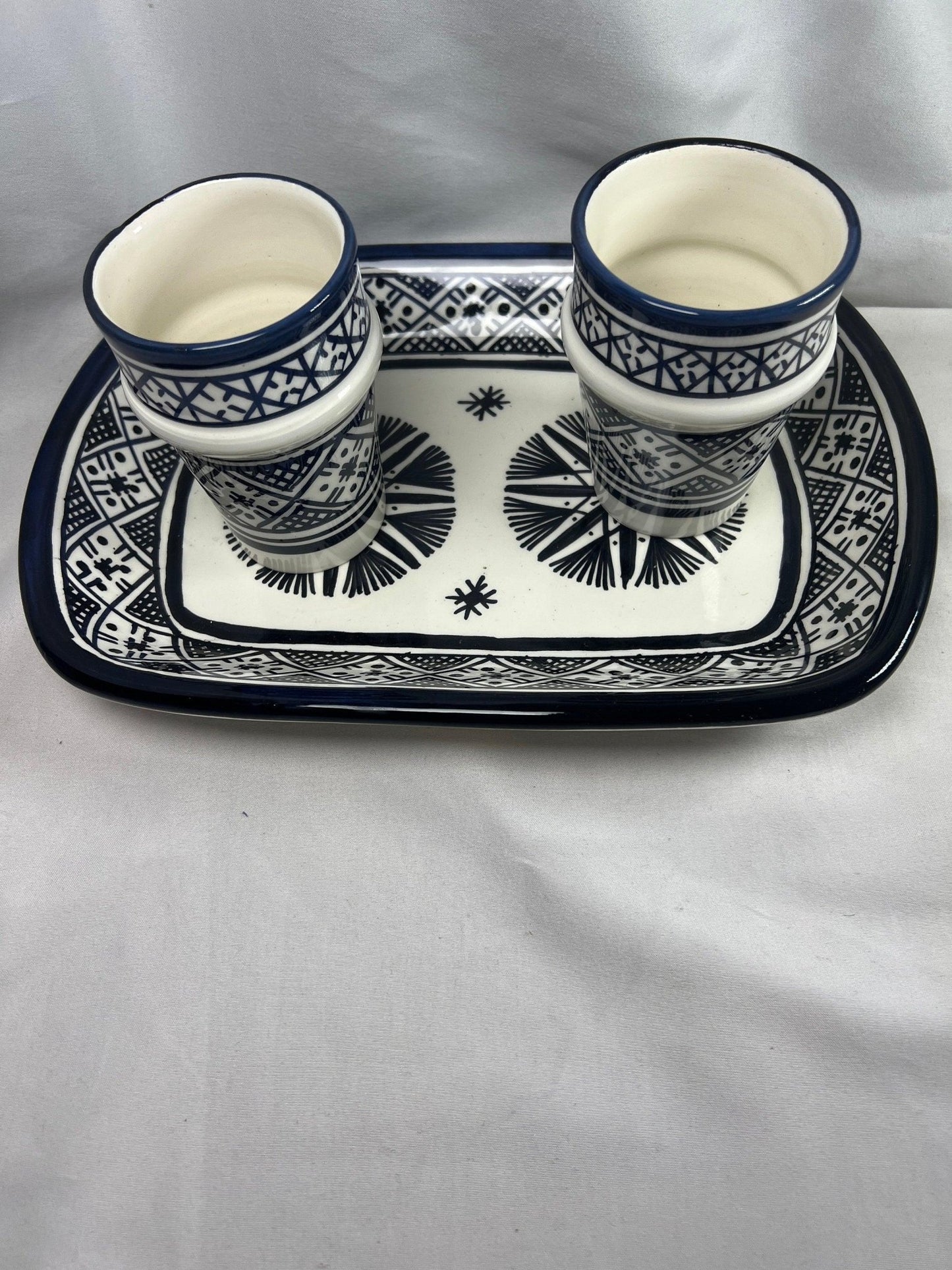 Serving table dark blue set - Amazighrose