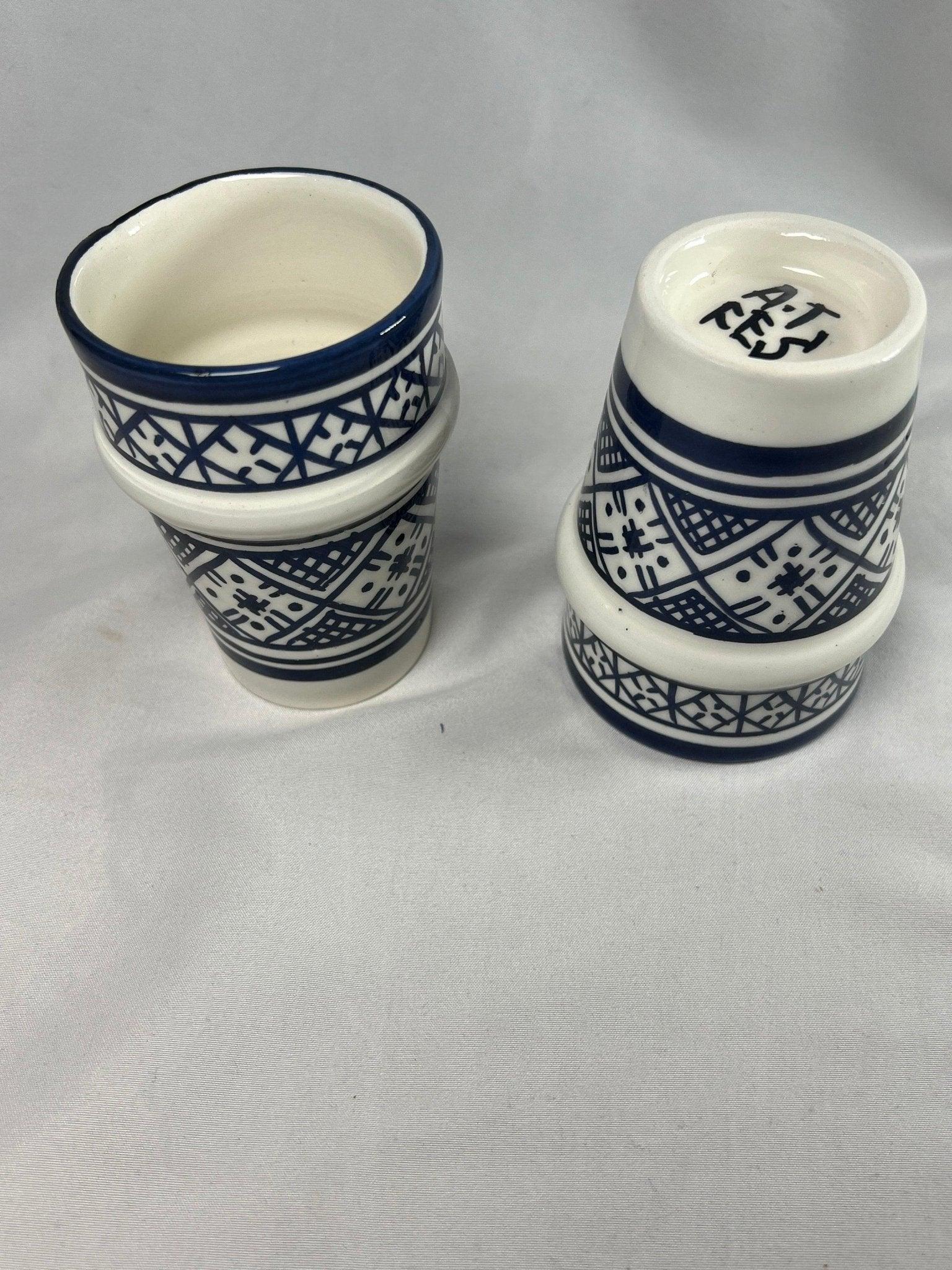 Amazighrose Serving set Fes-style dark blue 4pcs - Amazighrose