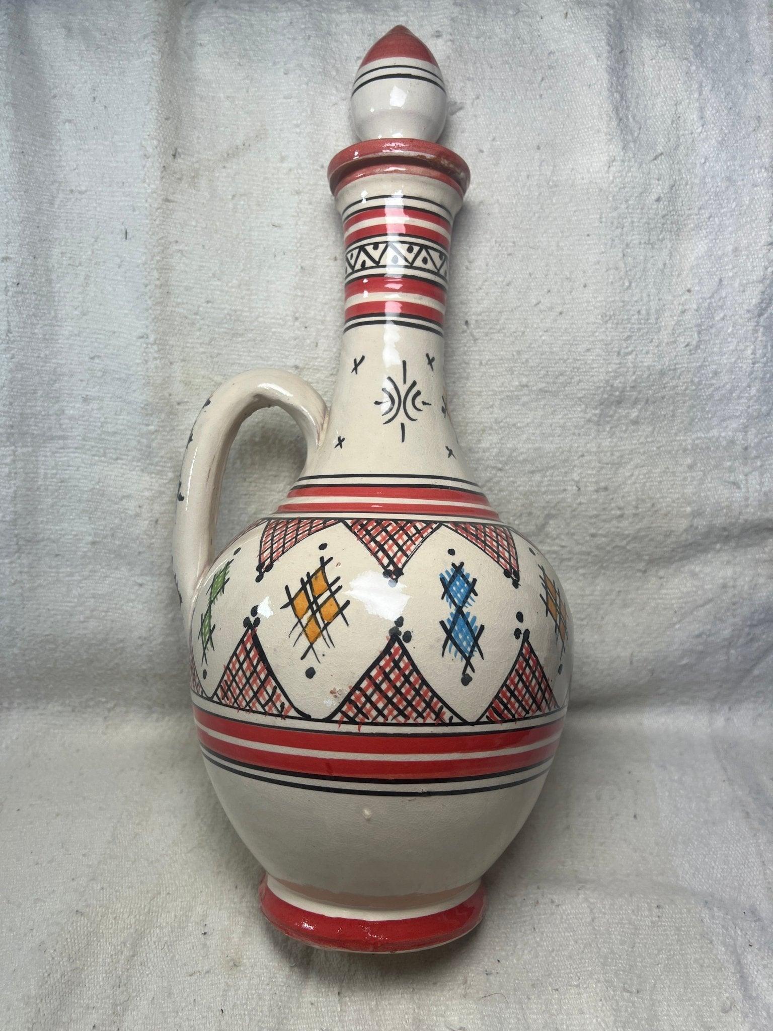 Tea-set with Carafe Red Fes-style - Amazighrose
