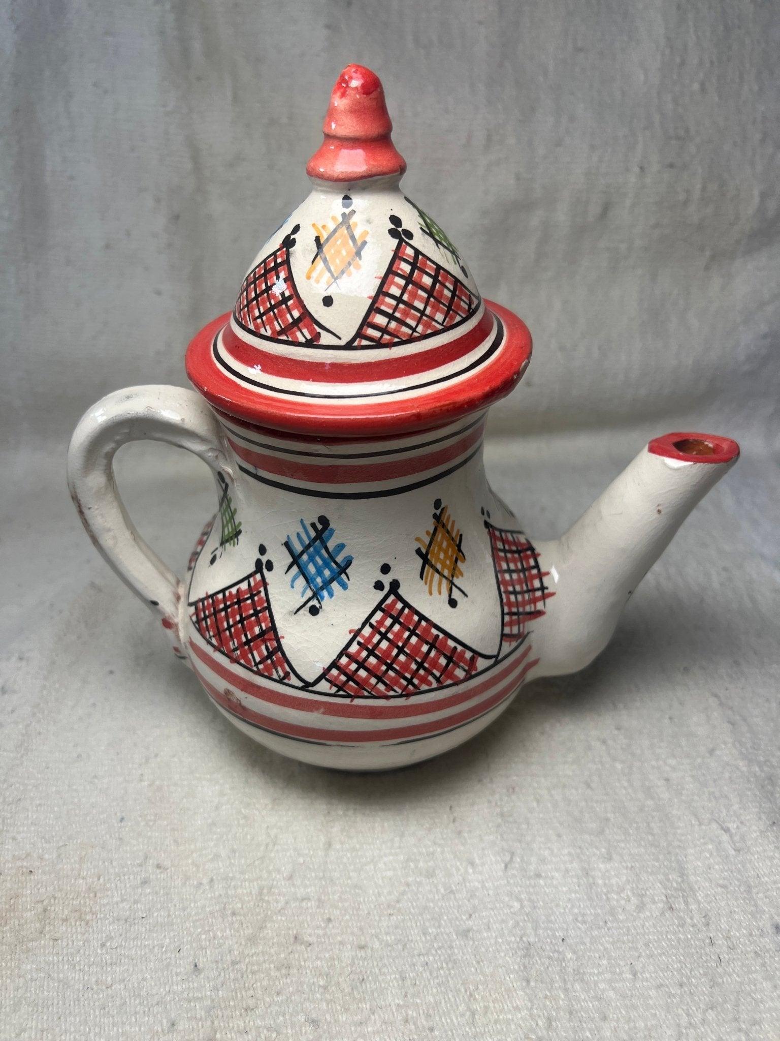 Tea-set with Carafe Red Fes-style - Amazighrose