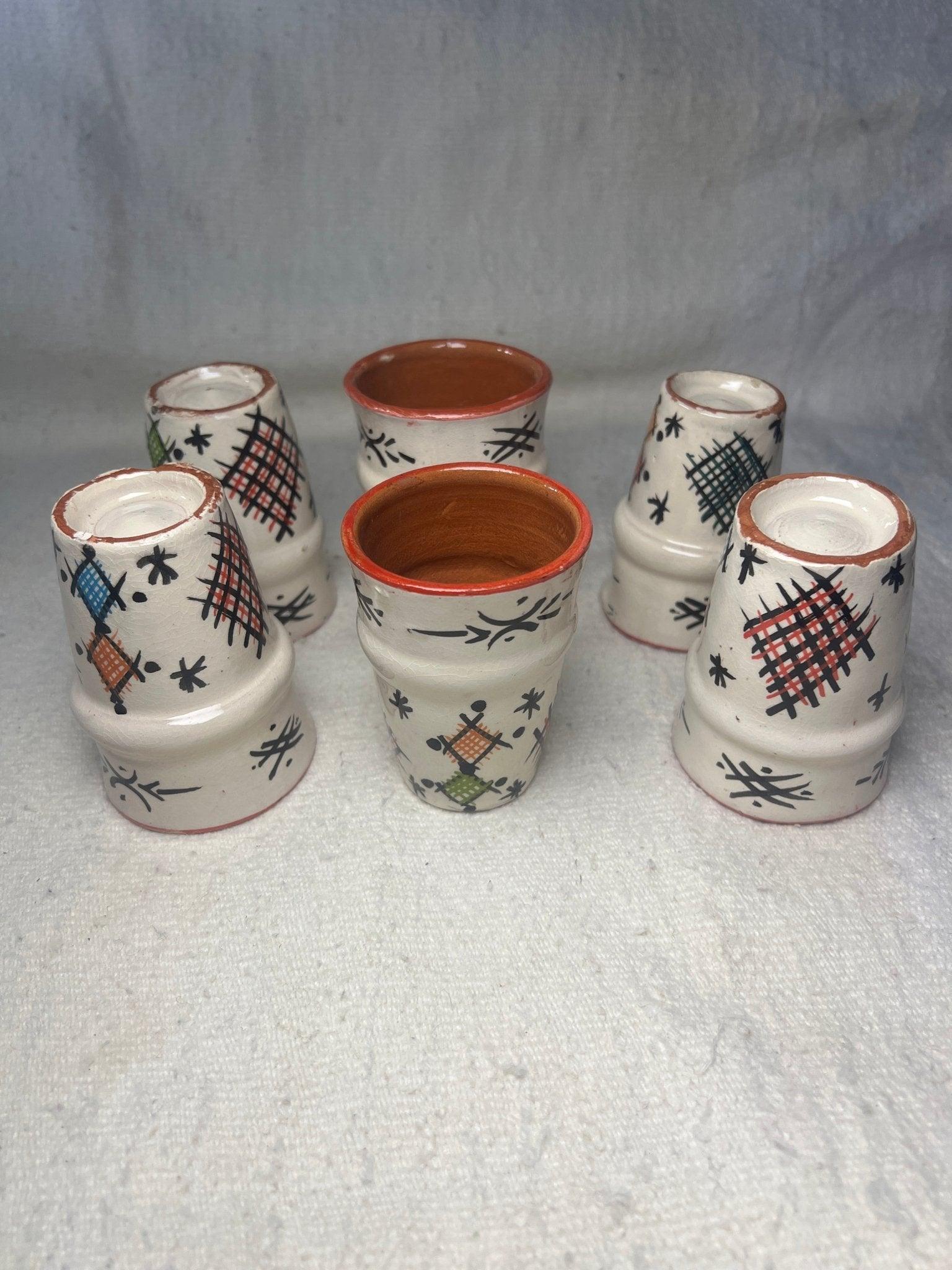 Tea-set with Carafe Red Fes-style - Amazighrose