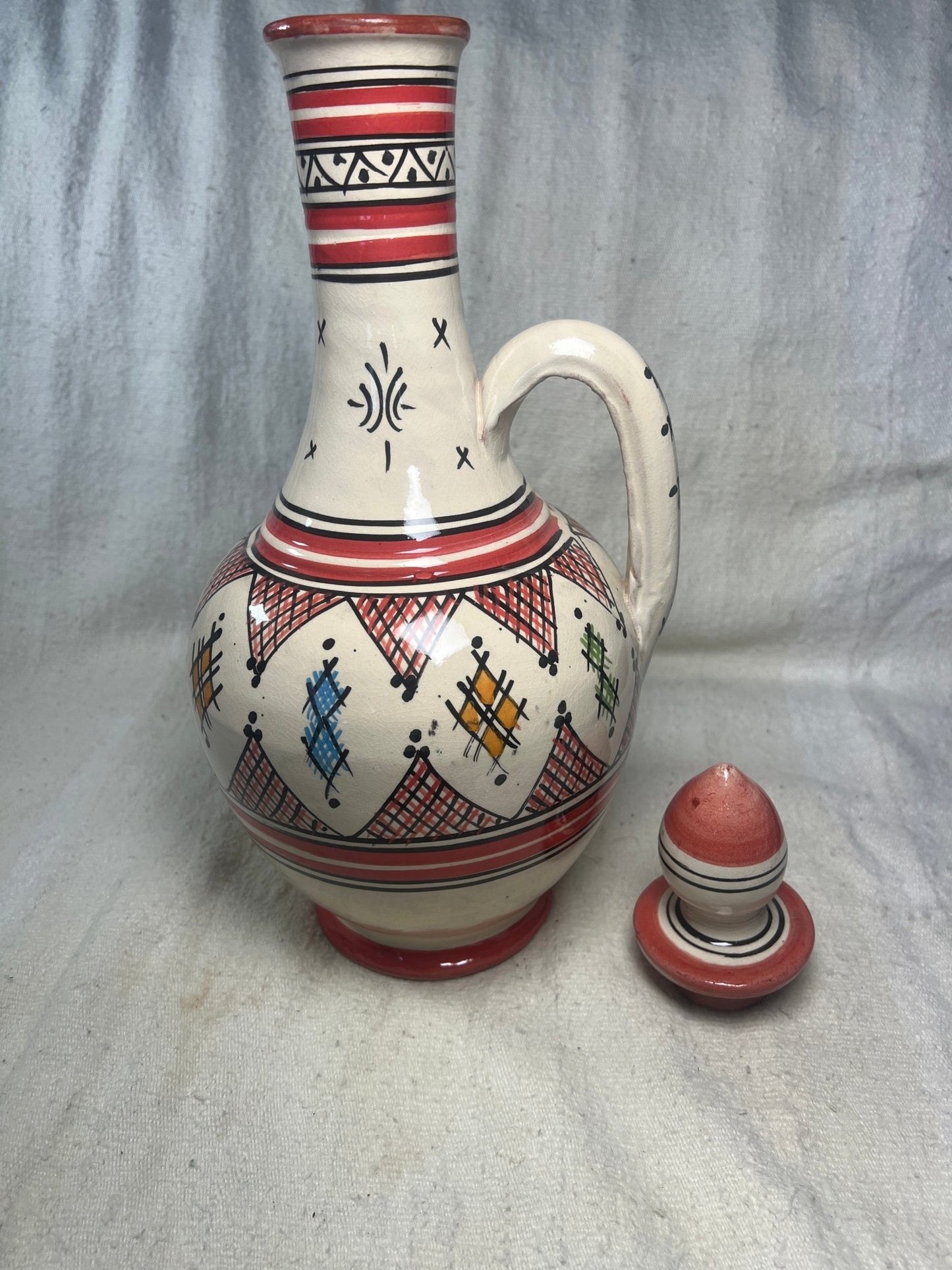 Tea-set with Carafe Red Fes-style - Amazighrose