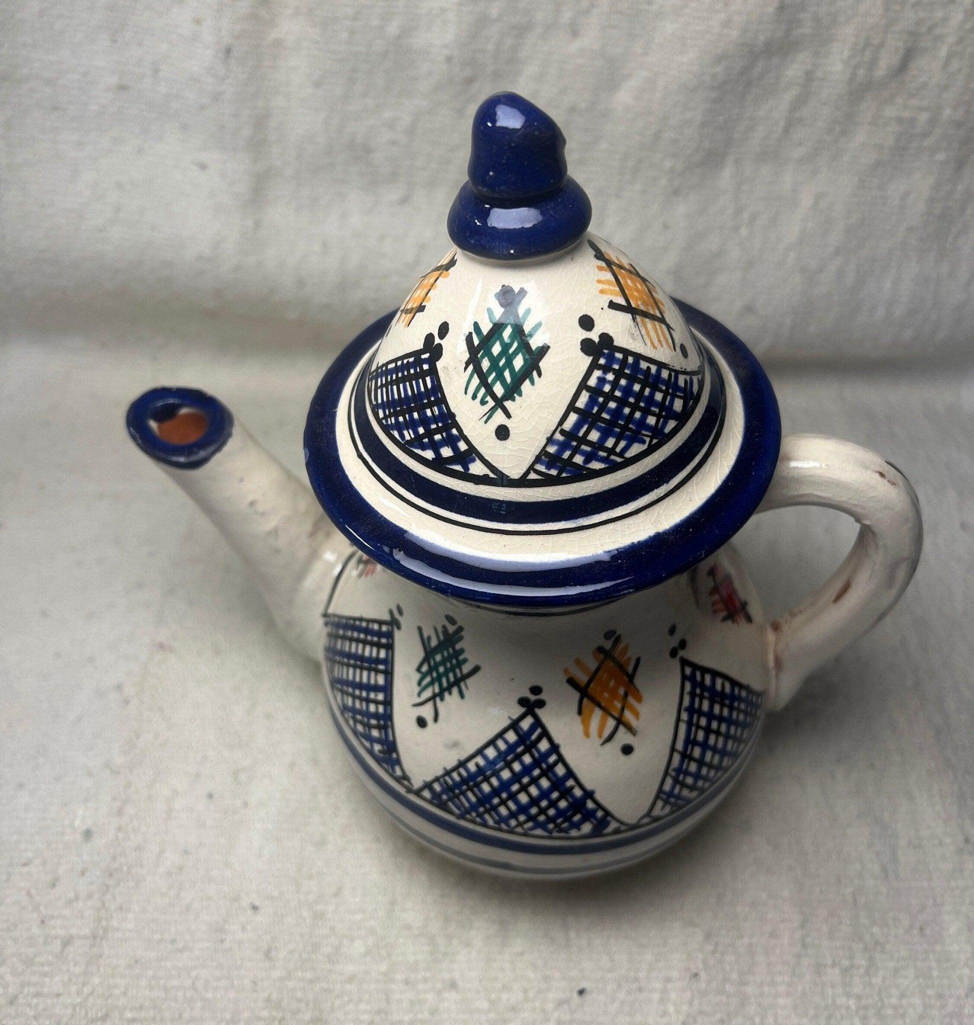 Tea-set with Carafe Dark blue Fes-style - Amazighrose