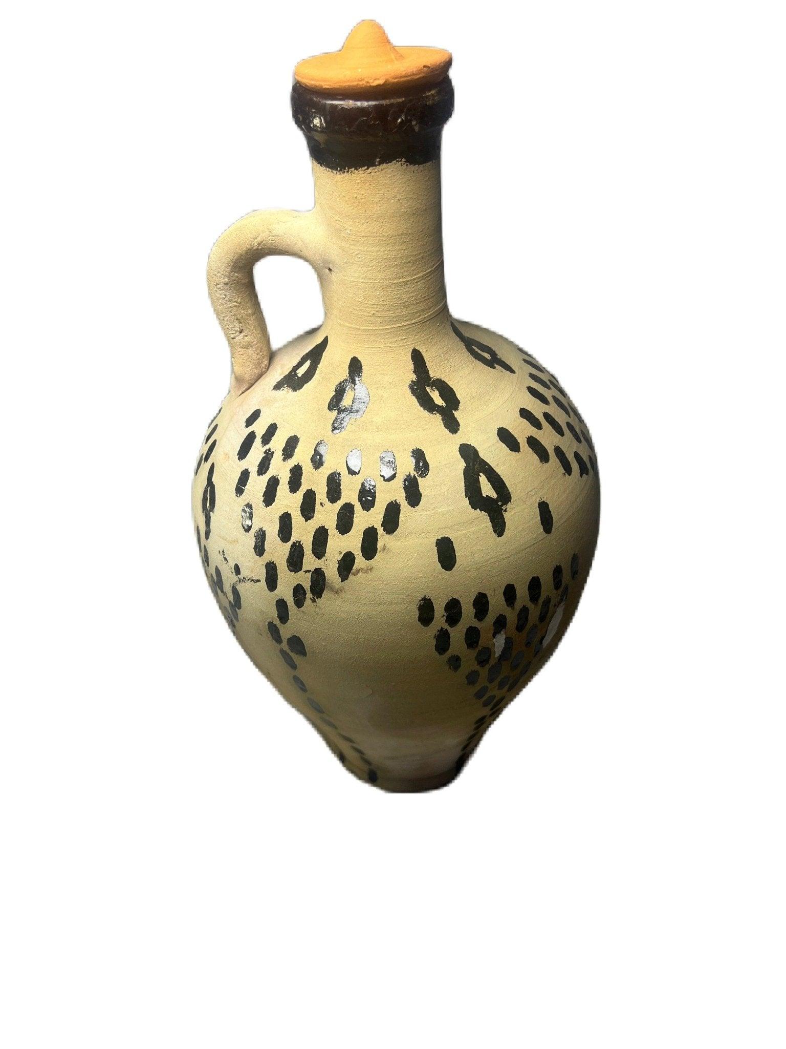 Handmade Berber clay carafe and terracotta cups - Amazighrose