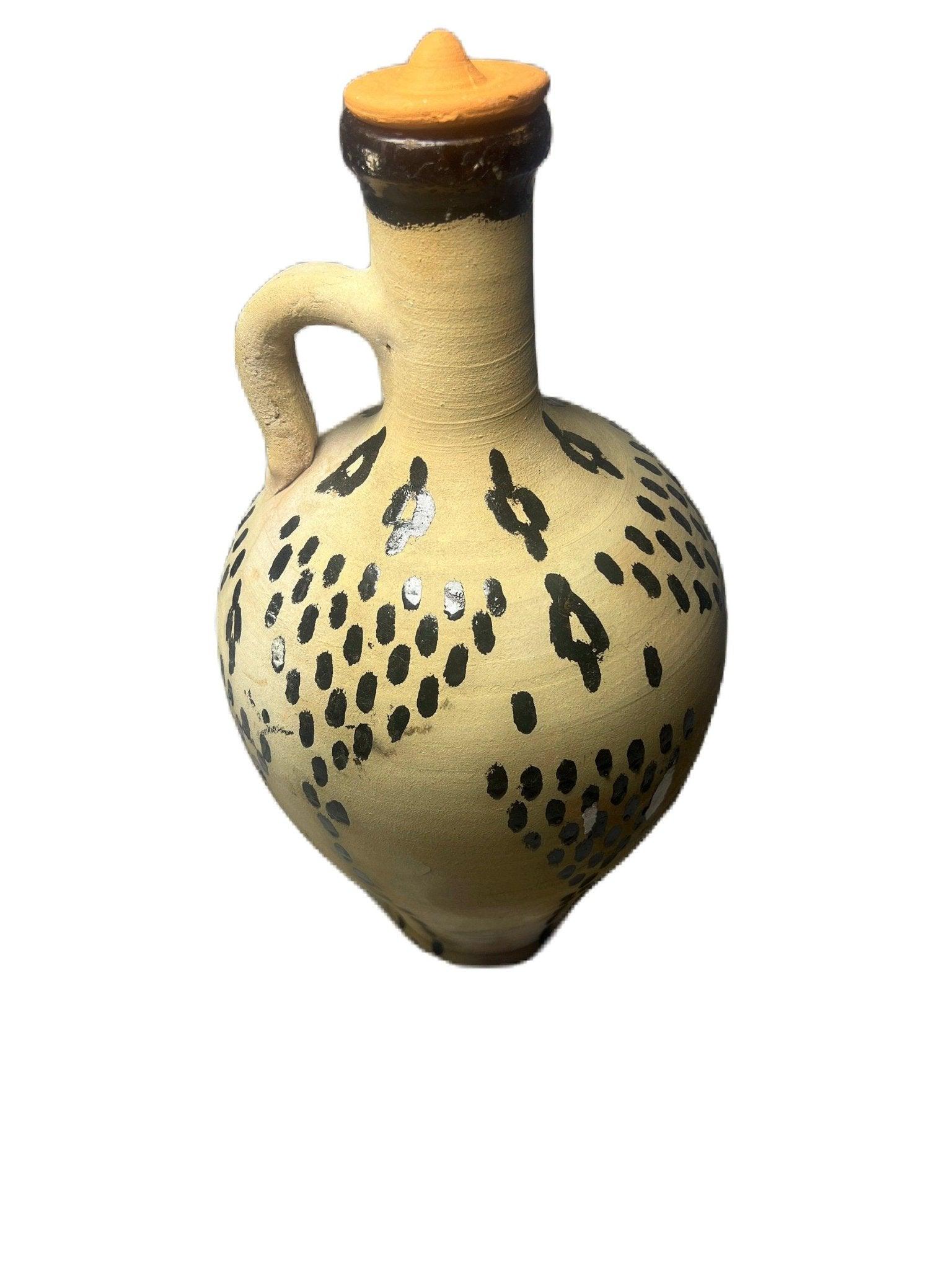Handmade Berber clay carafe and terracotta cups - Amazighrose