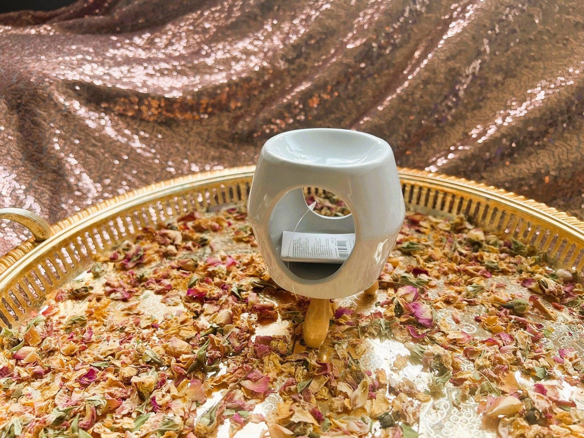 Wooden Base Wax Burner - Amazighrose