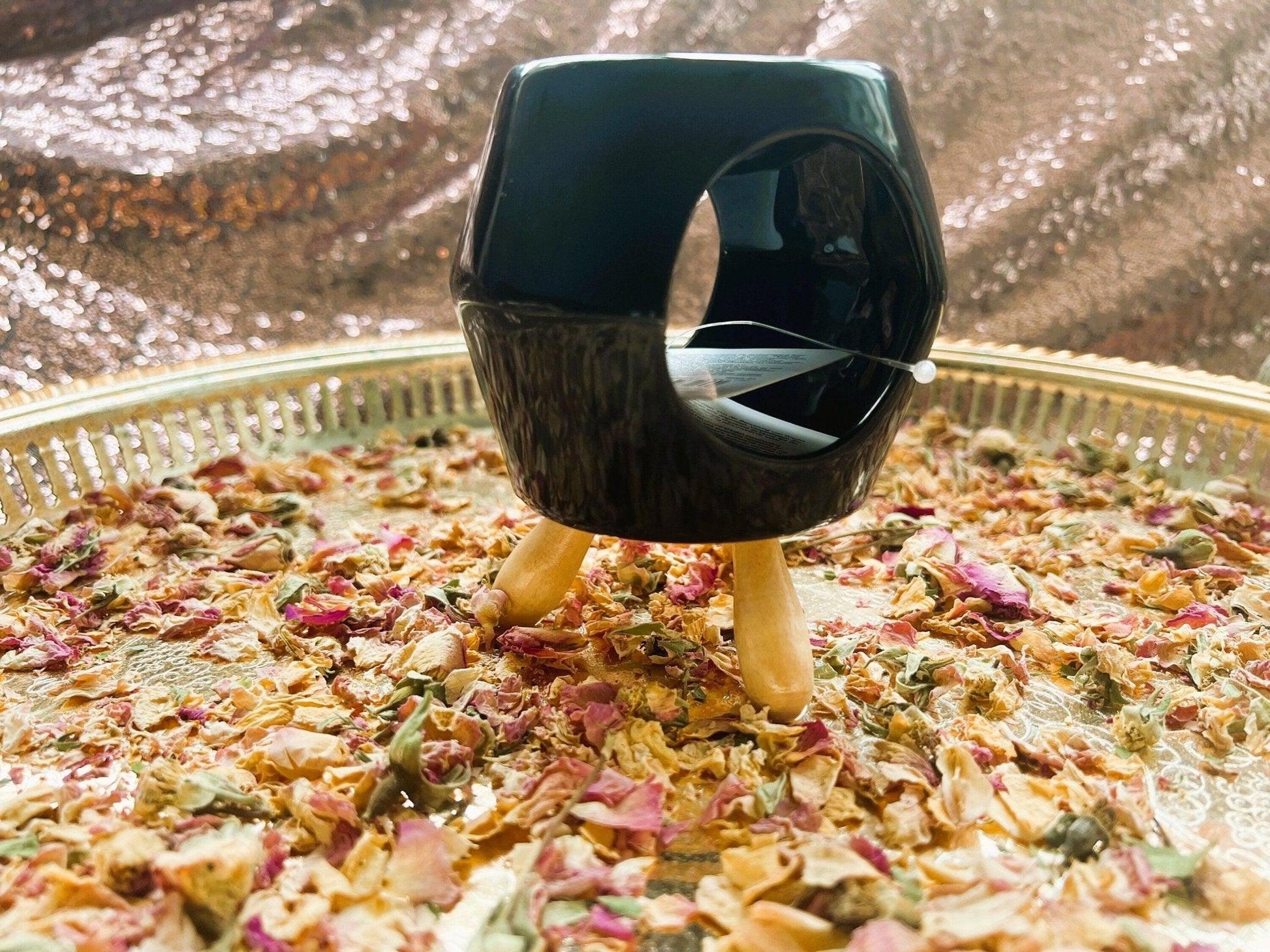 Wooden Base Wax Burner - Amazighrose